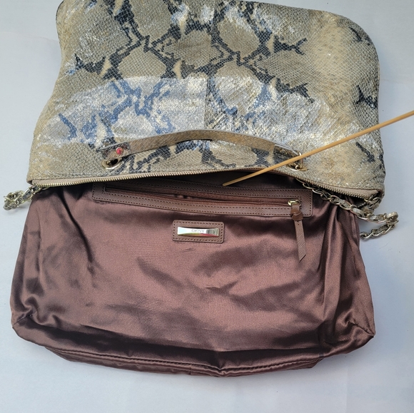 DKNY Stunning Python Shoulder Crossbody Python Print Gunuine Leather Handbag - Picture 11 of 16